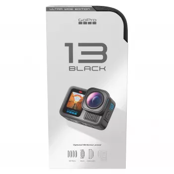 GoPro HERO13 Black Ultra Wide Edition cámara de acción 4K, 5.3K, 2.7K, pantalla táctil, Ultra HD, sumergible, GPS, resistente al polvo, Bluetooth, Wi-Fi, cámara lenta, Full HD (CHDRB-133-RW)