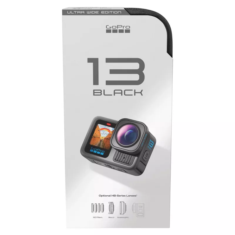 GoPro HERO13 Black Ultra Wide Edition cámara de acción 4K, 5.3K, 2.7K, pantalla táctil, Ultra HD, sumergible, GPS, resistente al polvo, Bluetooth, Wi-Fi, cámara lenta, Full HD (CHDRB-133-RW)
