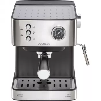 Cecotec Power Espresso 20 Matic Professionale Cafetera expreso, 20 bar, 850 W, 1,5 l, Negro/Plata