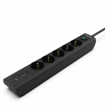 Cian Technology GmbH INCA regleta de enchufes IPW-44TU 5 tomas 3xUSB-A+1xUSB-C 1.5m