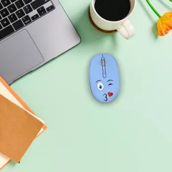 INCA ratón inalámbrico 1200DPI/3 botones/2.4GHz USB-A Weeny Emoji azul (IWM-245RM)