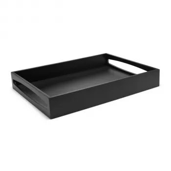 Leopold Vienna Zilverstad bandeja negra 300x400x60mm madera LV618000