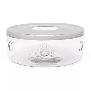 Bredemeijer calienta teteras Minuet cristal + plato inox 15,1 cm plateado