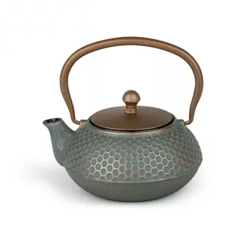 Bredemeijer Jiangxi Tetera de hierro fundido 0,7 L Azul con filtro de acero inoxidable