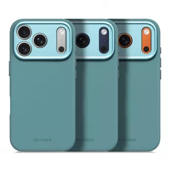 Decoded AntiMicrobial Funda trasera de silicona para iPhone 17 Pro con MagSafe - Retro Blue