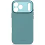 Decoded AntiMicrobial Funda trasera de silicona para iPhone 17 Pro Max, compatible con MagSafe, Retro Blue