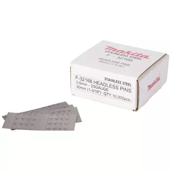 Clavos de acero inoxidable Makita F-32168 0,6 x 30 mm 10000 uds. 23 Gauge sin cabeza