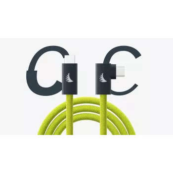 Angelbird Cable de sujeción USB-C 3.2 Solid Flex acodado Lime 4,5 m (14,8 ft)