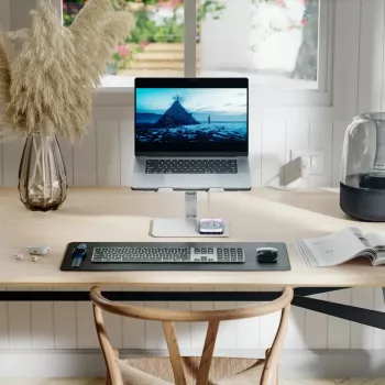 ALOGIC Elite Aluminum Laptop Stand con Cargador Inalámbrico - Blanco