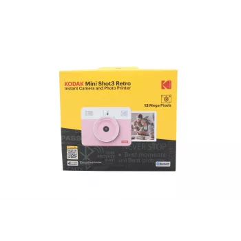 KODAK C300RP cámara instantánea roja con tecnología ZINK Zero Ink, 16MP, Bluetooth 4.0, LCD de 3,5 inch, MicroSD hasta 256GB, batería integrada, flash automático, autodisparador, compatible con la app Kodak Classic 2.0