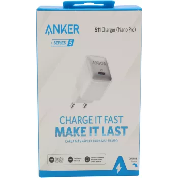 Cargador Anker Nano 20W USB-C, PowerIQ 3.0 Fuente de alimentación USB-C compacta Blanca