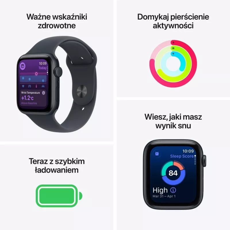 Apple Watch SE 3 GPS 44mm Midnight carcasa de aluminio con correa deportiva Midnight M/L