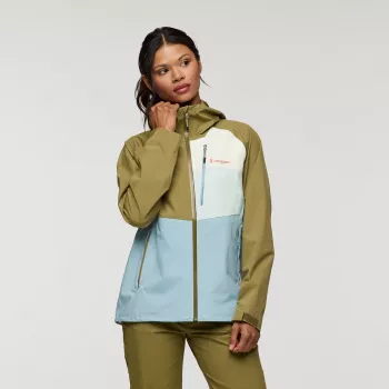 Chaqueta impermeable con capucha Cotopaxi Impermeo 3L - Moss/Sea Spray - XS