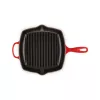 Le Creuset Sartén de parrilla de hierro fundido, cuadrada, 26 cm, rojo cereza