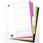 Oxford myColour Separadores A4 Formato Completo en Blanco 5 Piezas Colores Surtidos