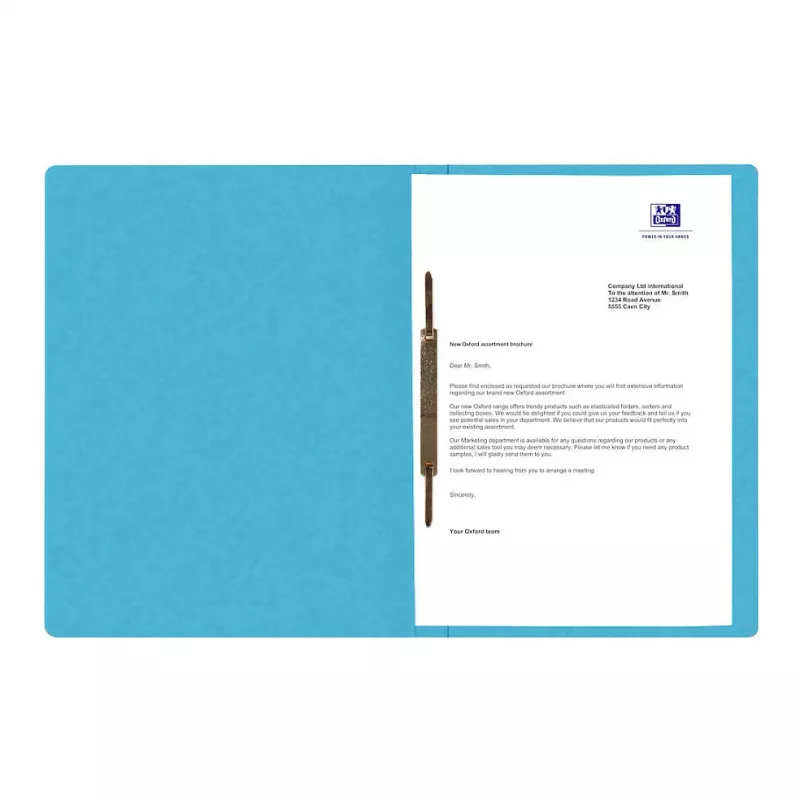 Oxford TOP FILE+ Carpeta de Archivo A4 Cartón 390 g/m² Aqua Con Grapa Metálica