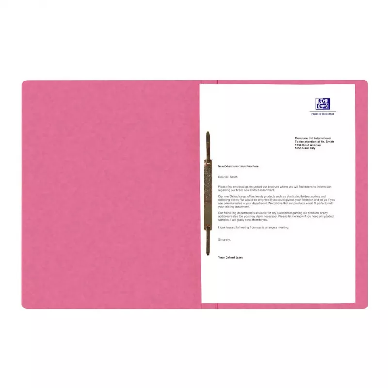 Oxford Top File+ Carpeta de Archivo A4 Rosa Cartón 390 g/m² Grapado Comercial/Oficial