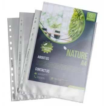 Exacompta Forever 50 fundas de prospectos DIN A4+ transparentes gofradas 90 micras
