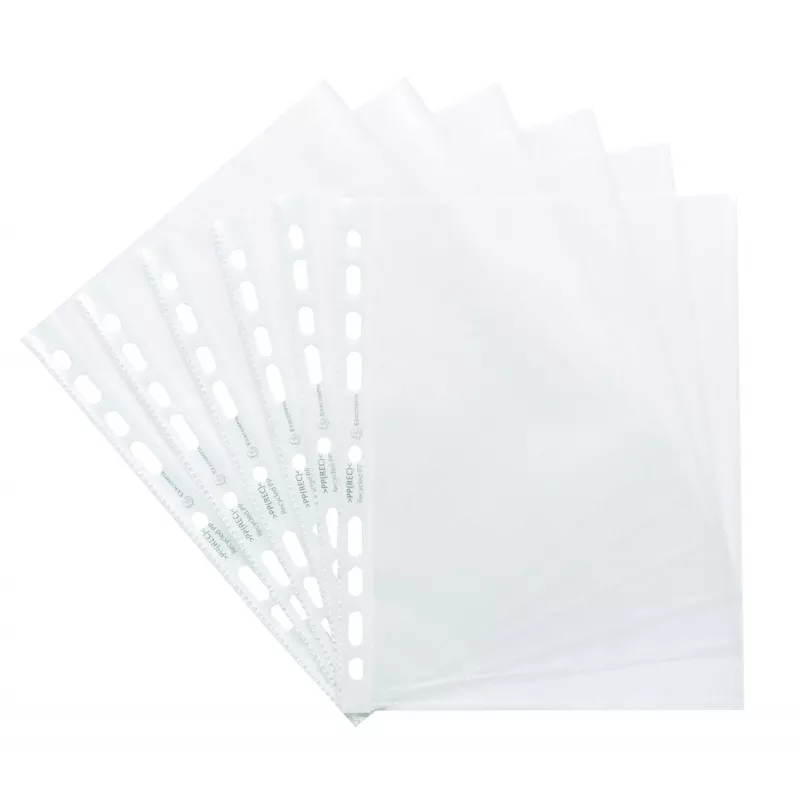 Exacompta Forever fundas perforadas A5 pack de 50 transparentes gofradas 0,06 mm