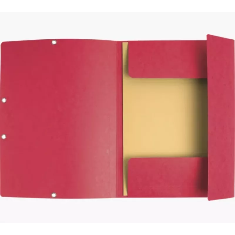 Exacompta carpeta de archivo A4 3 solapas cartón rojo 55405E
