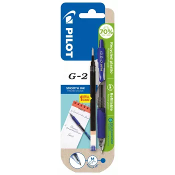 Bolígrafo de gel PILOT PEN G2-7 0,7 mm azul + recambio