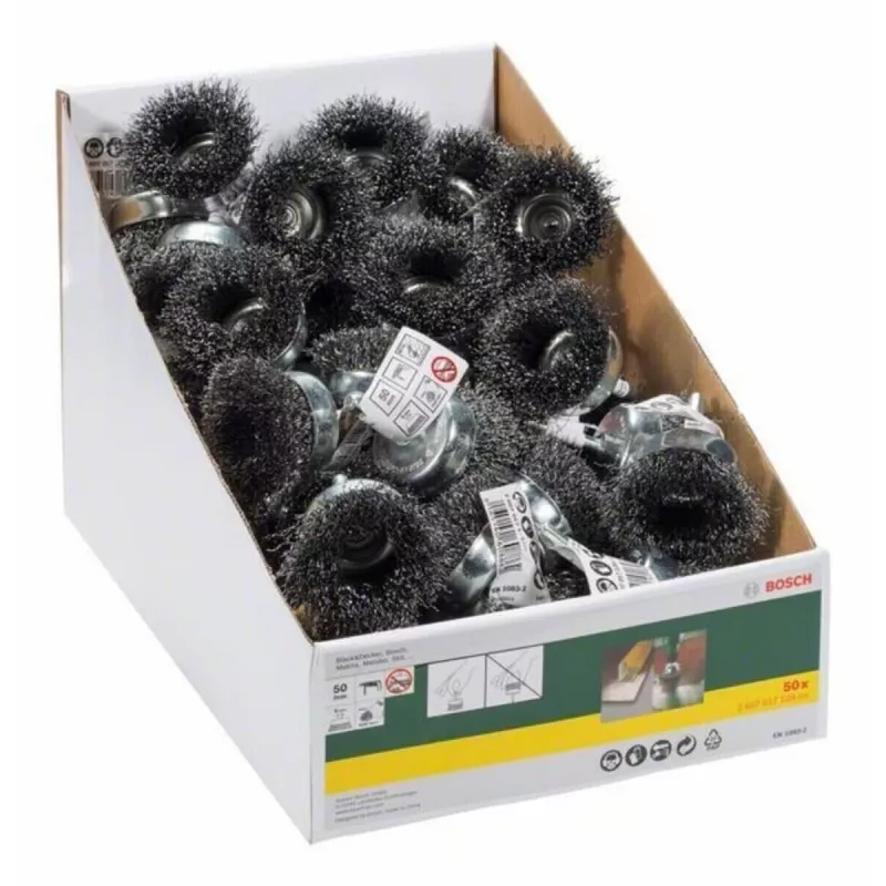 Cepillo de alambre de acero Bosch Accessories copa 50 mm / diámetro de vástago 6 mm 2607017124
