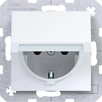 Hager WAS1110WG toma de corriente schuko blanco luz brillante