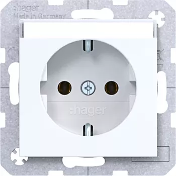 Hager WAS1101WG toma de corriente Ax/Cx blanco claro brillante