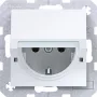 Hager WAS1112WG toma de corriente schuko Axcent/Cenit blanco claro brillante IP44