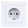Hager WAS1120WG toma de corriente SCHUKO con tapa abatible, línea de diseño A.1, blanco claro brillante, IP44, 16A, 250V, bornes sin tornillos