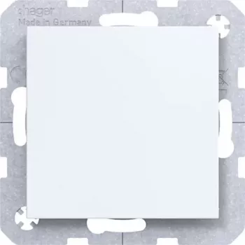 Hager WAF1001WM tapa ciega con pieza central, blanco polar