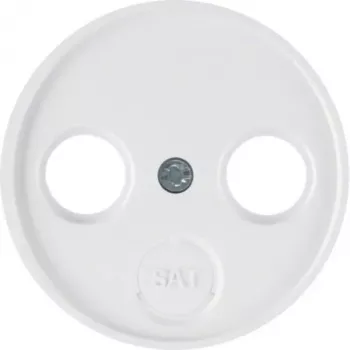 Hager WLF1068WG placa central para toma de antena 2 y 3 orificios, blanco polar brillante, sistema r.Classic
