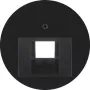 HAGER WLF1007BG placa central para toma UAE/RJ45, Berker R.Classic, negro brillante