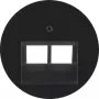 Hager WLF1008BG placa central para toma UAE 2 elementos sistema R.Classic brillante negro