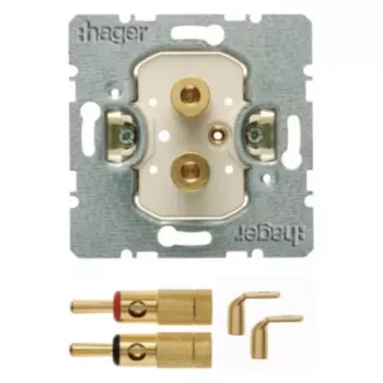 Hager WDF48001 Módulo toma de altavoz empotrable High End 1 módulo blanco polar