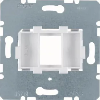 Hager WDF4612W Placa soporte Modular Jack 1 puerto blanco