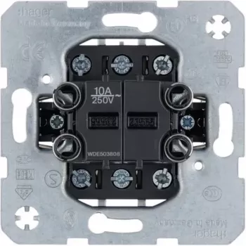 Hager WDE503808 Conmutador serie 2 elementos 2 contactos de conmutación bornes de entrada separados empotrable blanco