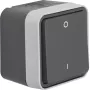 Hager WNC008 Interruptor bipolar de superficie con marcado 0/1, IP55, gris