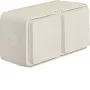 Hager WNC144B Toma SCHUKO superficie 2 elementos horizontal IP55 con tapa abatible, blanco polar