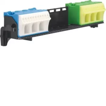 HAGER soporte de bornes con 2x14 bornes PE/N QuickConnect FZ381