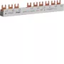 Hager KDN363J barra colectora de fases 3 polos con conexión de horquilla 10mm² 63A 10 módulos