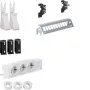 Hager kit multimedia UM00M2 con 3 tomas de corriente panel de parcheo 12 puertos sin RJ45
