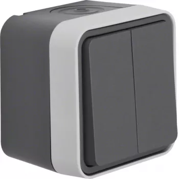 Hager WNC044 pulsador doble de superficie 2 NA gris