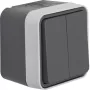 Hager WNC044 pulsador doble de superficie 2 NA gris