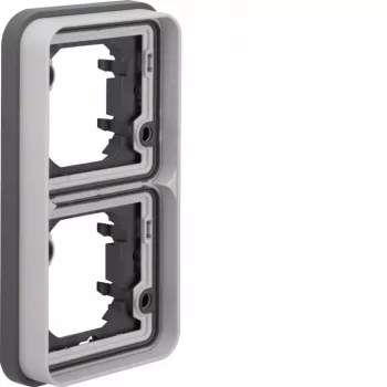 Hager WNA408 marco 2 elementos vertical de empotrar IP55 gris