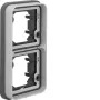 Hager WNA408 marco 2 elementos vertical de empotrar IP55 gris