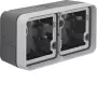 Hager WNA685 caja de empotrar inferior 2 elementos horizontal con marco 4 entradas de cable IP55 blanco polar