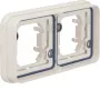 Hager WNA402B W.1 marco embellecedor horizontal 2 elementos, blanco polar, IP55