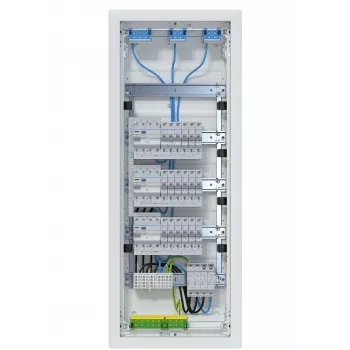 Hager Volta VU60BV1 distribuidor empotrable 5x12 PLE 3 circuitos RCD 60 módulos IP31 blanco