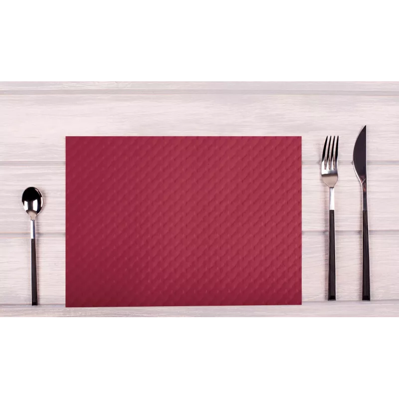 PROnappe mantel individual desechable 400 x 300 mm burdeos gofrado ligeramente satinado